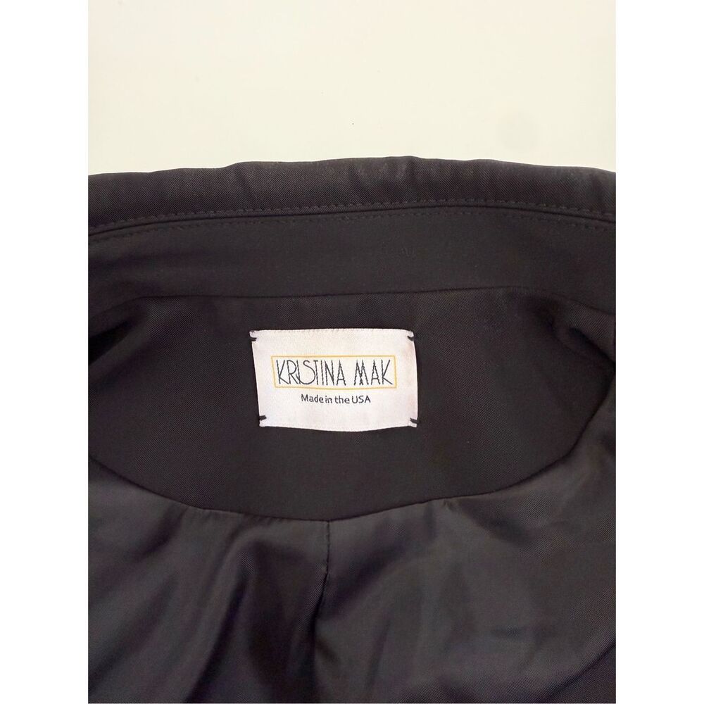 Kristina Mak Womens Black Gold Button Double Breasted Military Style Blazer XS - Picture 5 of 5